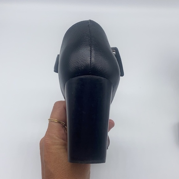 True Soul - Blue Suede And Black and Silver Leather Open Toe Heels Size 7 - Picture 7 of 15